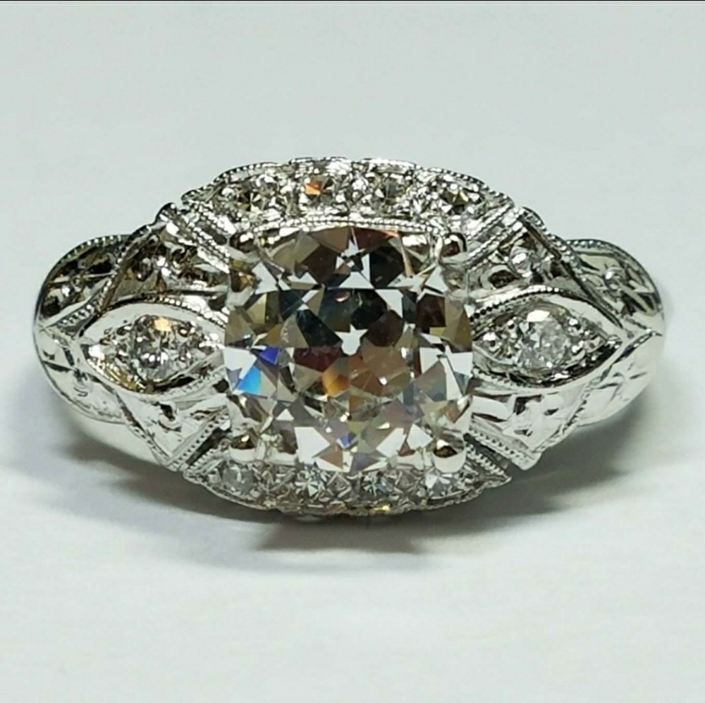 1.25ct Retro Diamond 14k Engagement Ring